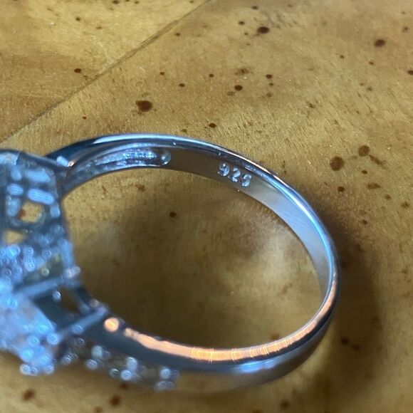 Natural Yellow Sapphire Sterling Silver Ring Size 7 - Picture 6 of 10